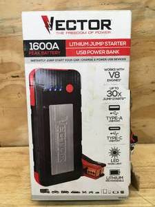 lot 26 image: Vector 1600 Peak Amp Automotive Lithium Jump Starter Model # SS16LV
