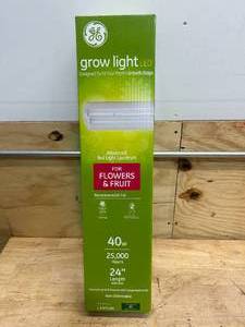 lot 39 image: GE LED Grow Light for Indoor Plants, Integrated LED Light Fixture for Flowers and Fruit, Advanced Red Light Spectrum, 25,000 Hours Lifespan, 67 PPF, 24 Inches