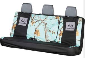 lot 89 image: REALTREE Camo Full Size Bench Seat Cover  AP Cool Mint- Universal Fit