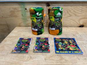 lot 100 image: TEENAGE MUTANT NINJA TURTLES Lot of 2 Throw Blankets and 3 Books