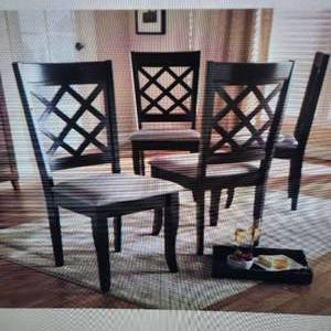 Set of 4 Baxton Studio Verner Modern and Contemporary Grey Fabric Upholstered Espresso MSRP $226