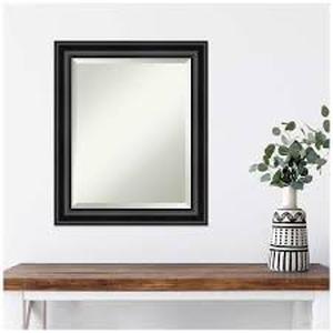Amanti Art Grand Black Narrow 20 in. H x 24 in. W Framed Wall Mirror   Customer Returns See Pictures