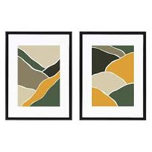 Sylvie Modern Framed Canvas Wall Art 24 in. x 18 in. (Set of 2) by Kate and Laurel   Customer Returns See Pictures