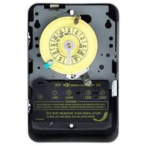 Intermatic T100 Series 40 Amp 24-Hour Indoor Mechanical Timer with Double Pole Single Throw Switching 120 VAC, Gray Customer Returns See Pictures