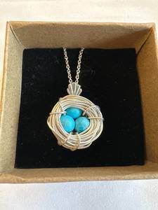 Handmade Nest Necklace with Turquoise
