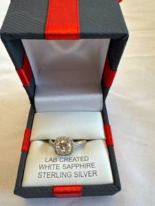 Sterling Silver White Sapphire Ring