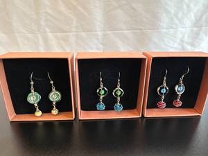 Handmade Glass Bead Earrings Set