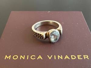 Monica Vinader Silver Aquamarine Ring