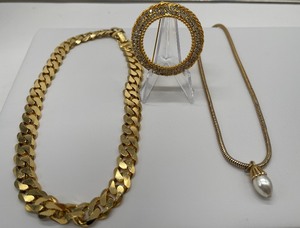 Park Lane Gold Tone Brooch and Necklace