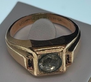 Mens 130th 14K Yellow RGP Ring Rolled Gold Plate