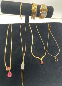 Gold Tone Jewlery Panetta Lariat Necklace Germany Bracelet