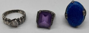 Lot of 3 Sterling Rings
