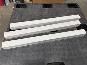 lot 13 image: Heavy Duty White Ceramic Post, 37-12 x 2-12 square, Hollow Center, 12 pounds each, 3 pack