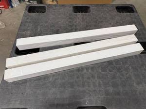 lot 14 image: Heavy Duty White Ceramic Post, 37-12 x 2-12 square, Hollow Center, 12 pounds each, 3 pack