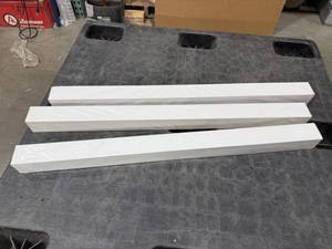 lot 15 image: Heavy Duty White Ceramic Post, 37-12 x 2-12 square, Hollow Center, 12 pounds each, 3 pack