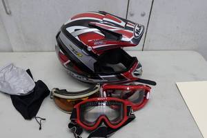 lot 176 image: HJC Helmet with 3 Pairs of Goggles