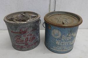 lot 19 image: 2 Vintage Frabill Metal Minnow Buckets