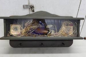 lot 25 image: Duck Hunting Themed Wooden Shelf Shadow Box
