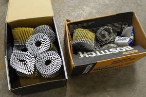lot 371 image: Assorted Fasteners - Many Coil Framing Nails