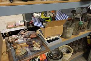 lot 311 image: Assorted Dcor and Collectibles - Galvanized Water Cans