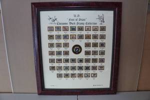 lot 68 image: Framed Ducks Unlimited First of State Cloisonne Duck Stamp Collection - 41665000