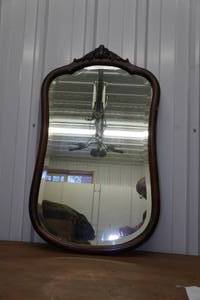 lot 232 image: Antique Carved Wood Frame Mirror