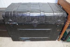 lot 235 image: Antique Wood Trunk
