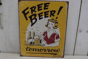lot 152 image: Metal Free Beer Tomorrow Sign
