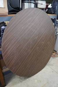 lot 428 image: Round Wood Folding Table