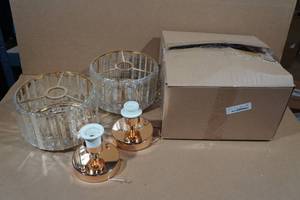 2 Gold & Glass Light Fixtures