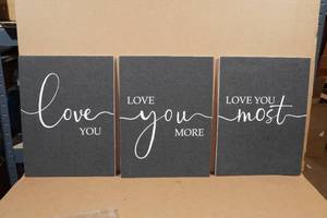 3-Piece Wall Art 12x6 Love You Most
