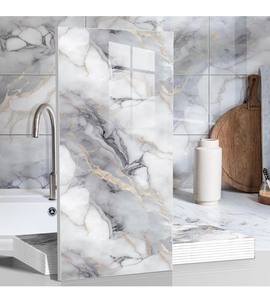 10 12x24 Peel & Stick Faux Marble Tiles