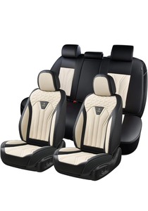 Florich Leather Seat Covers for Most SUVTrucksCars -BlackWhite