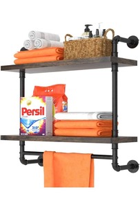 Helsin Wall Mount Iron Pipe Shelving