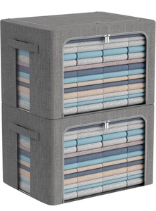 2 XL Clothes Storage Bins -Gray