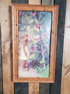 Beautiful Hollyhock Child Painting by Merfeld