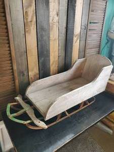 Awesome Home Made wooden Sled with Metal Skis