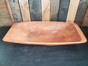 Large Hand Carved Wooden Bread Dough Bowl