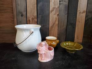 Collection of Ceramic bowls One Bowl is McCoy and Vases