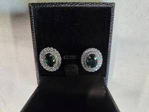 Gold Coast Platinum Plated Earring (Green, New). Sold for over $120.00 online