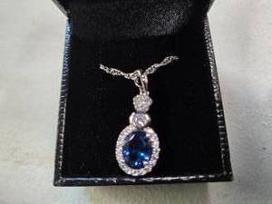 Gold Coast Platinum Plated Blue & Clear Fashion Rhinestone Pendant Necklace  Brand New Sold online from $80 to $250