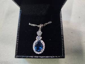 Gold Coast Platinum Plated Blue & Clear Fashion Rhinestone Pendant Necklace  Brand New Sold online from $80 to $250