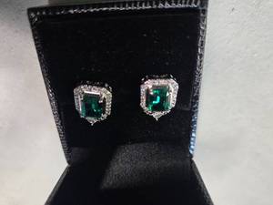 Gold Coast Platinum Plated Earrings  Ruby Green  Brand New Sold online for $60 to $180