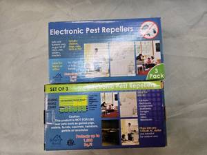 Lot of Two Electronic Pest Repeller Sets (New) with each pack containing 3 repellers