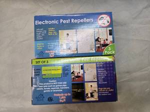 Lot of Two Electronic Pest Repeller Sets (New) with each pack containing 3 repellers