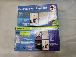 Lot of Two Electronic Pest Repeller Sets (New) with each pack containing 3 repellers