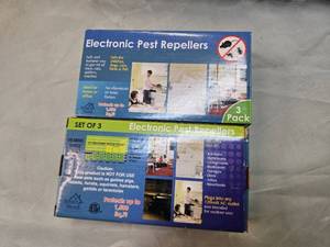 Lot of Two Electronic Pest Repeller Sets (New) with each pack containing 3 repellers
