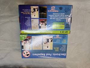 Lot of Two Electronic Pest Repeller Sets (New) with each pack containing 3 repellers