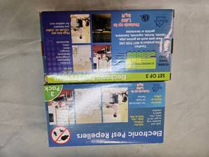 Lot of Two Electronic Pest Repeller Sets (New) with each pack containing 3 repellers