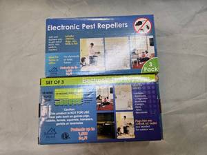 Lot of Two Electronic Pest Repeller Sets (New) with each pack containing 3 repellers